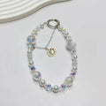 Creative mobile phone hanging chain pendant cat tassel accessible luxuryshort fairy pearl crystal satchel chain mobile phone case lanyard