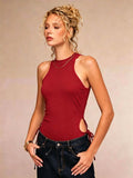 fashionhot girl style sleeveless tops for women cut outtie back waist slimming look silm vest summeroutwear