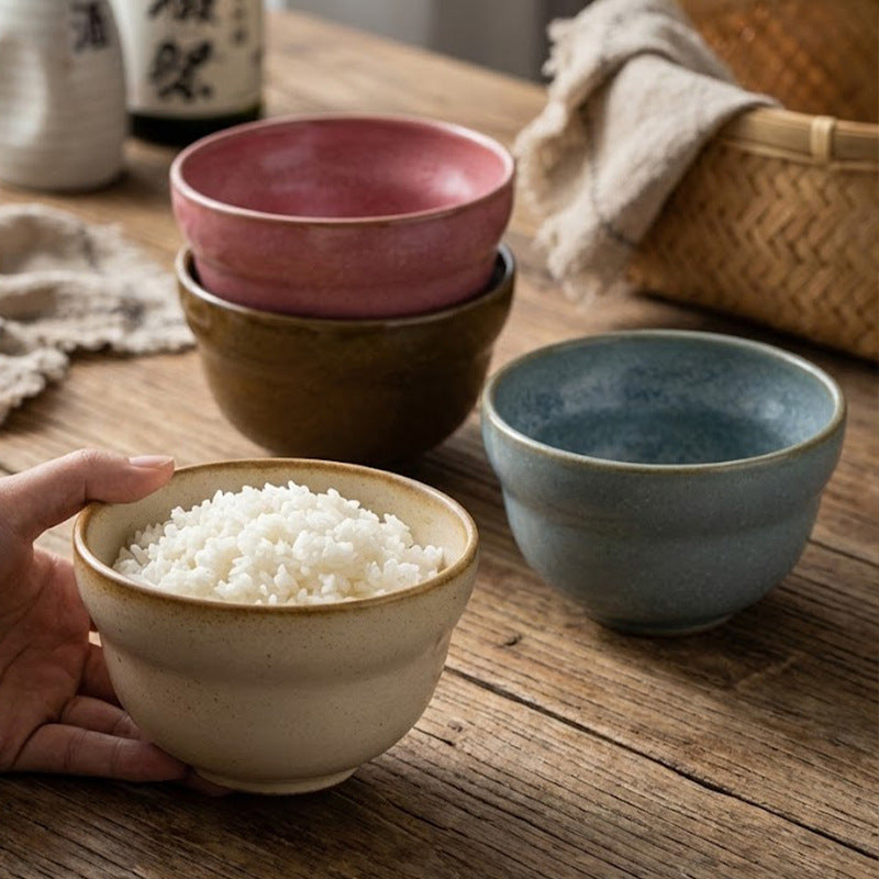 Retro stoneware dessert ceramic rice bowl restaurant for home snack pickled cabbage bowl one-person food tableware ceramic stew bowl