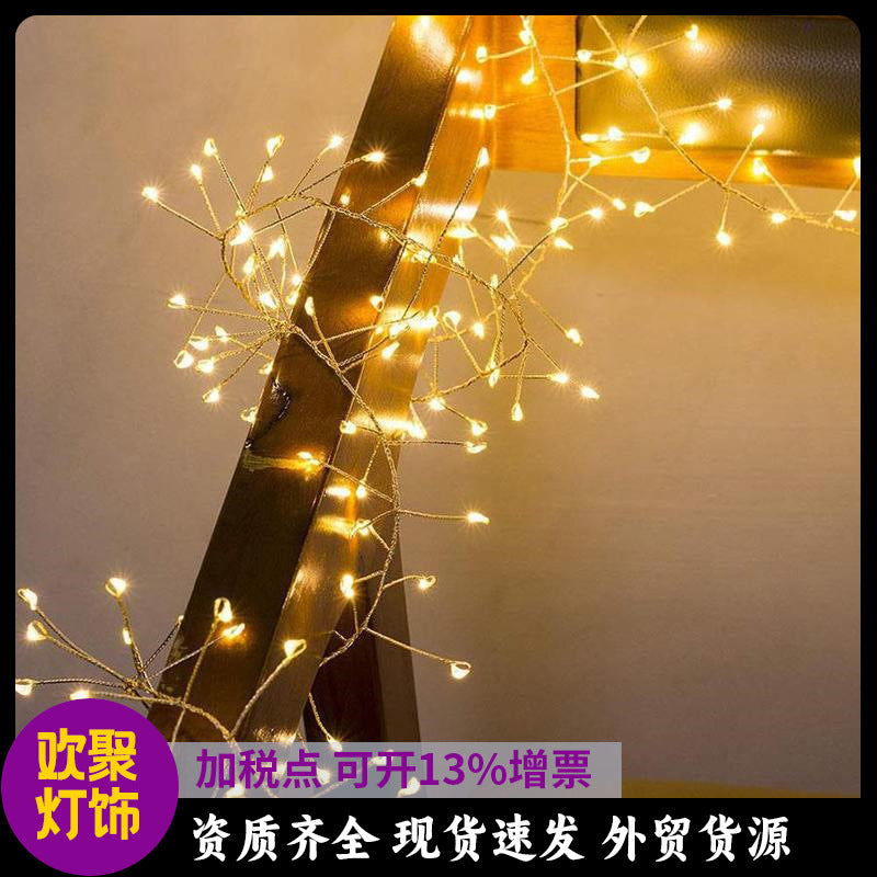 Cross-border copper wire firecracker light string, cake gift box packaging lantern string, Christmas romantic decoration flashing light string