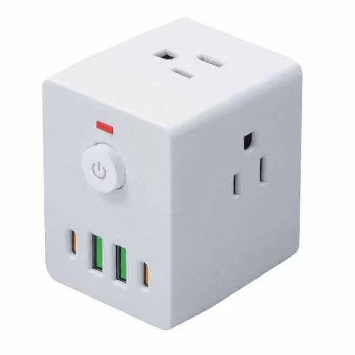 Us standard wireless power strip with usb fast charging, multi-outlet extension cord, american standard plug 979 mexico