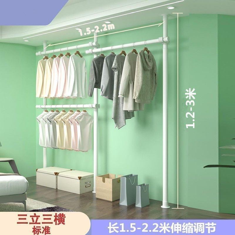 38 and 32 diameter overhead clothes hanger pole floor-standing bedroom wardrobe column-type dust-proof combination rental house wardrobe