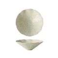 Ceramic asymmetrical fruit salad bowl - unique minimalist striped conical bowl - noodle bowl - sashimi & western cuisine serving bowl