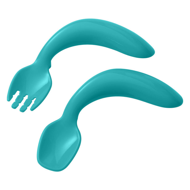 Baby learning to eat training elbow fork spoon spoon infant and child complementary food learning to hold fork and spoon box