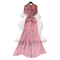 Eleganceelegant pleated silm pure lust style dress women's summer strap waist high waist a-line skirt slimming look long skirt