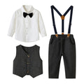 Boys' suit set - stylish british style autumn/winter floral boy's formal wear - first birthday baby boy's three-piece suit