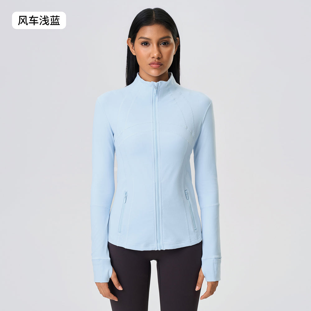 Fall and winternew arrival yoga sports outwear women's elastic running fitness yoga wear long sleevestopsjacketz18031