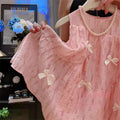girls' sweet korean style breathable dress - new summer sleeveless bowknot pink princess dress for baby girls