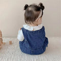 Baby spring & autumn outfit fashion casual romper set - girl's denim overalls two-piece set