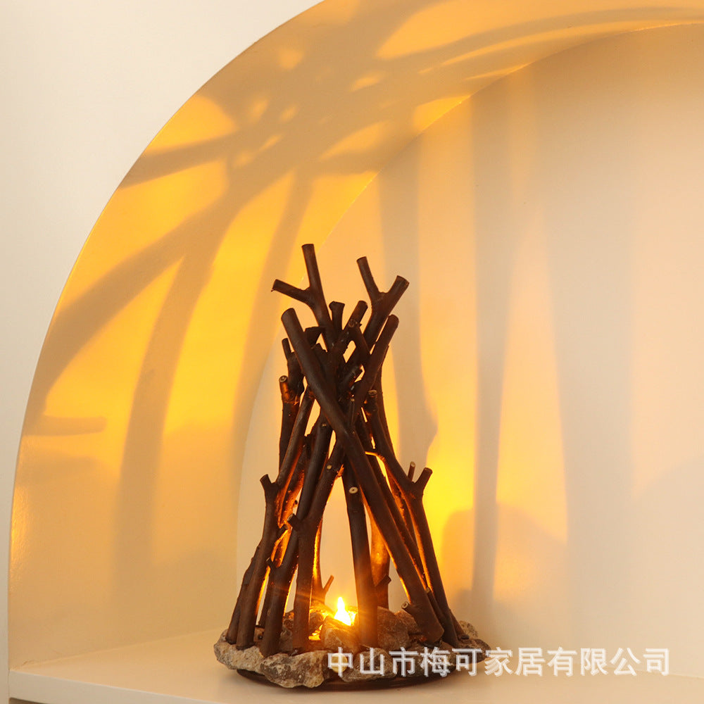 USB charging branch campfire night light with white noise LED warm ambient light bedroom ornament gift for friends