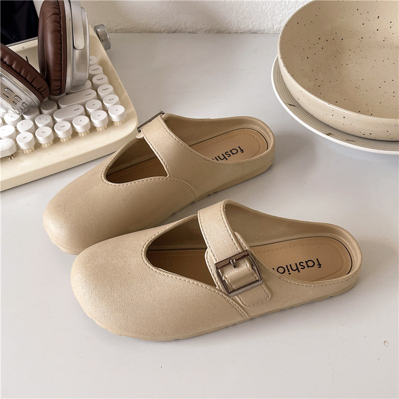2025new arrival baotou slippers for women summer popular ins lazy western style sweet fairy style one-line sandals for women