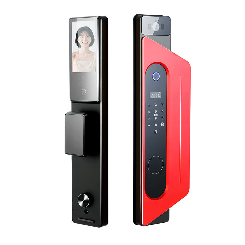 Precision-crafted ai face recognition smart lock 4.5inch - sentinel visual peephole screen fingerprint door lock