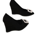 Niche wedge heel flats for women, new spring/summer 2025 collection. stylish pointed-toe, low-cut, comfortable work shoes that won't tire your feet. high heels for women