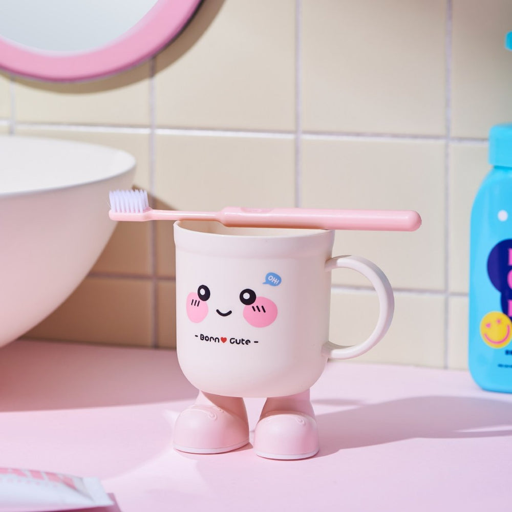 Kids brushing teeth mouthwash cup popular creative little feet drinking cup for home cartoon brushing cup plastic wash cup