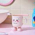 Kids brushing teeth mouthwash cup popular creative little feet drinking cup for home cartoon brushing cup plastic wash cup