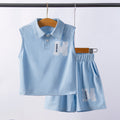 Boys' summer outfit : new polo shirt & breathable sports set - sleeveless two-piece kids' clothing - cross-border wholesale