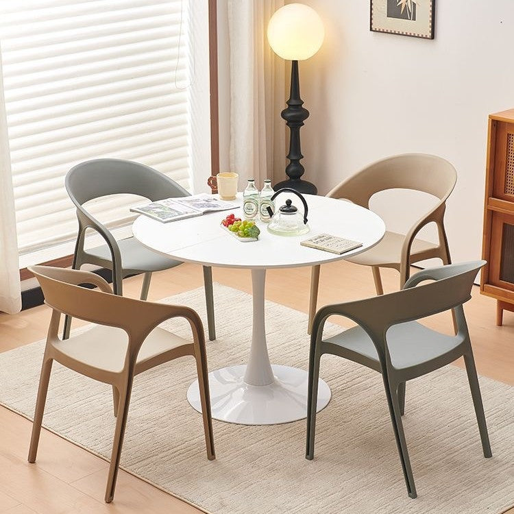Wholesale plastic chairs thickenedfor homemoderncasual backrest stool commercial popularcasual restaurant outdoor dining chair