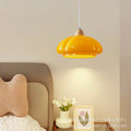 Used retro pumpkin pendant light - solid wood single head small chandelier - hotel, b&b, bedside, bar ambiance decoration