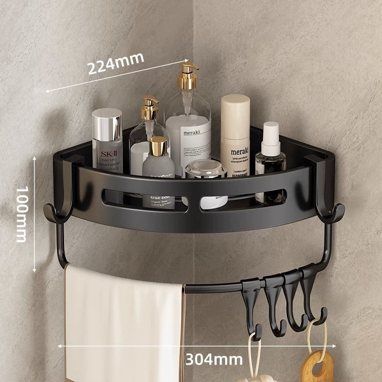 Gun gray bathroom triangle storage rack toilet sink wall hanging storage punch-free bathroom space aluminum corner basket