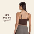 New women's sports yoga tank top with built-in bra pads, sexy spaghetti strap racerback fitness top, yoga camisole c5238