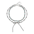 European and american cross-border jewelry amazon hot-selling bow necklace turquoise imitation pearl western cowboy style necklace