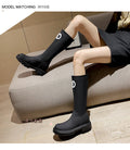 Thick sole tweed style knee high boots women's 2025 winter new arrival knee high knee high knight boots