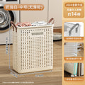 Foldable dirty clothes hamper - portable, multi-functional, hollowed-out laundry basket with wheels for home, bathroom, and balcony storage