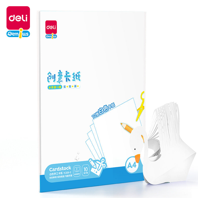 Deli color cardboard a4 colored paper 8 open handmade paper thick hard production material paper students draw round cardboard