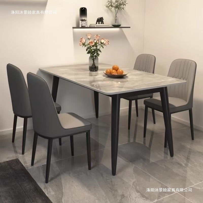 Dining table and chairs slate for home small apartment matte thickened dining table modern casualaccessible luxury rectangular dining table and chair combination