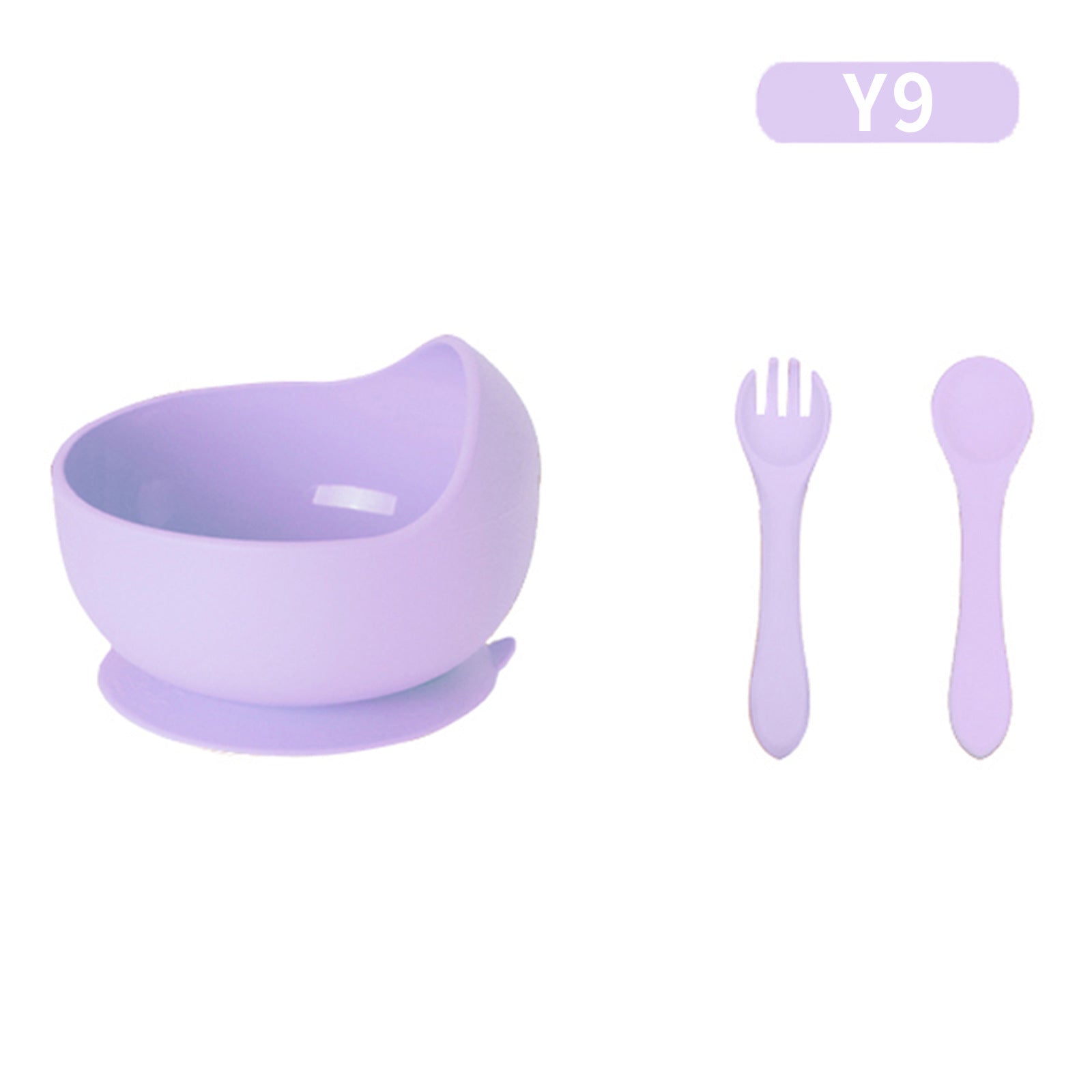 Children's tableware feeding set Baby silicone bowl Fork spoon Baby food supplement bowl Plate Food grade silicone plate