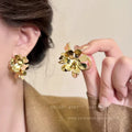 Sense of design silver flower earrings for women springaccessible luxuryclassy beautiful earrings unique elegantwork clothing earrings