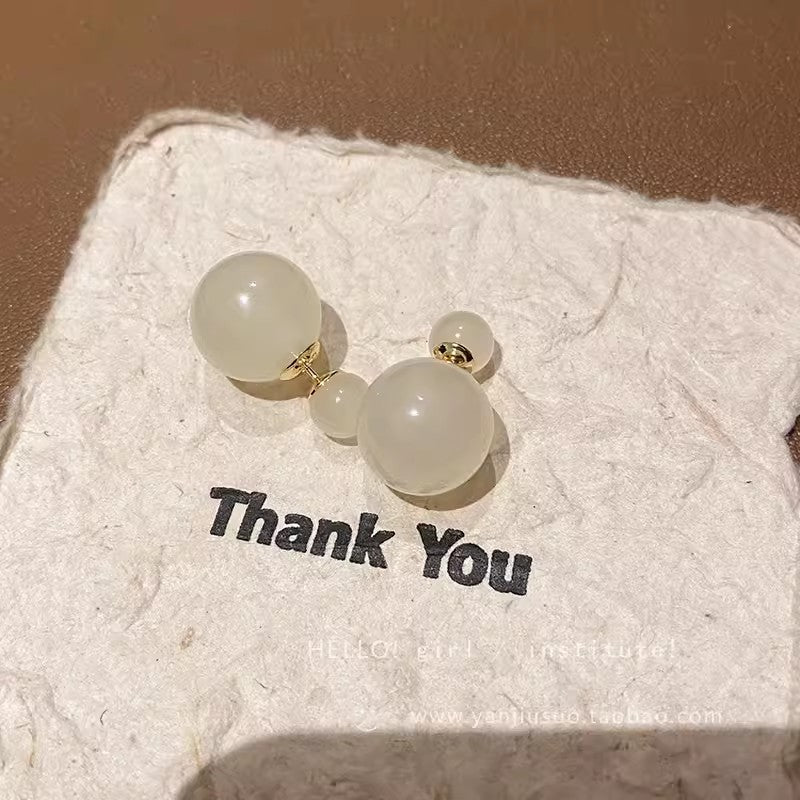 925 silver needle jelly color pearl bubble earrings for women, two-wear fresh contrast color earrings, korean style sweet earrings