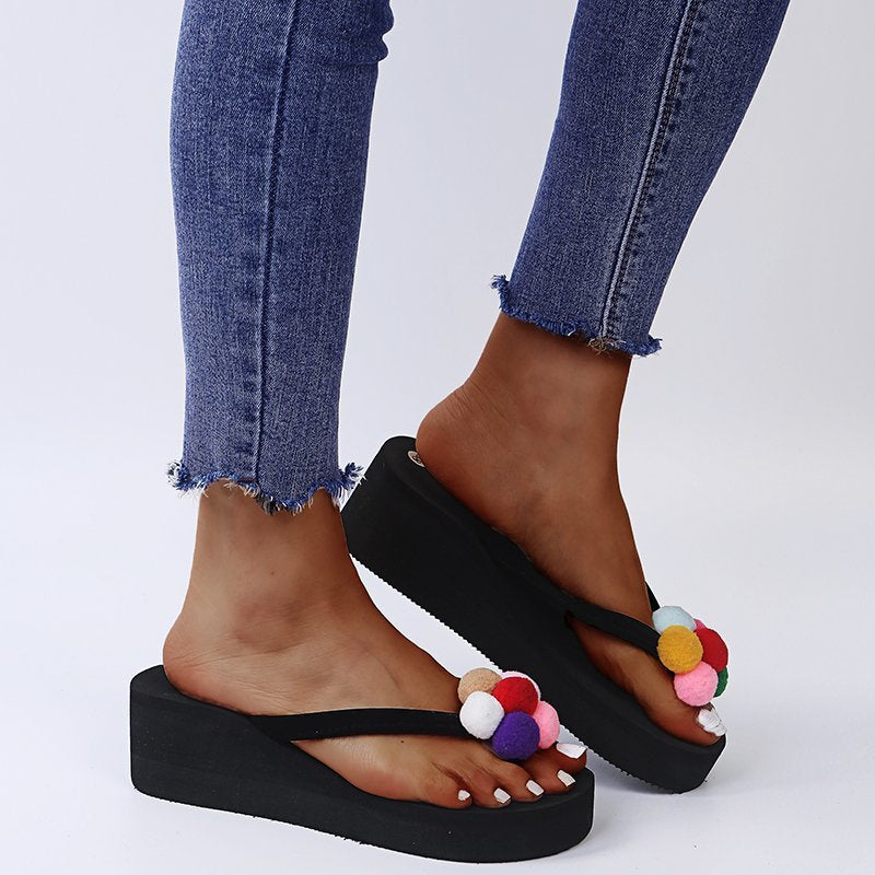 outdoor beach flip-flops sandals summer cute douyin popular sunflower large size sandals wholesale