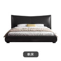 Italian light luxury genuine leather bed bedroom wedding bed designer style king size bed 1.8m trending black double bed