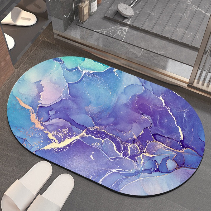 accessible luxury marble diatom mud floor mat bathroom absorbent mat quick-drying non-slip foot mat bathroom entrance floor mat