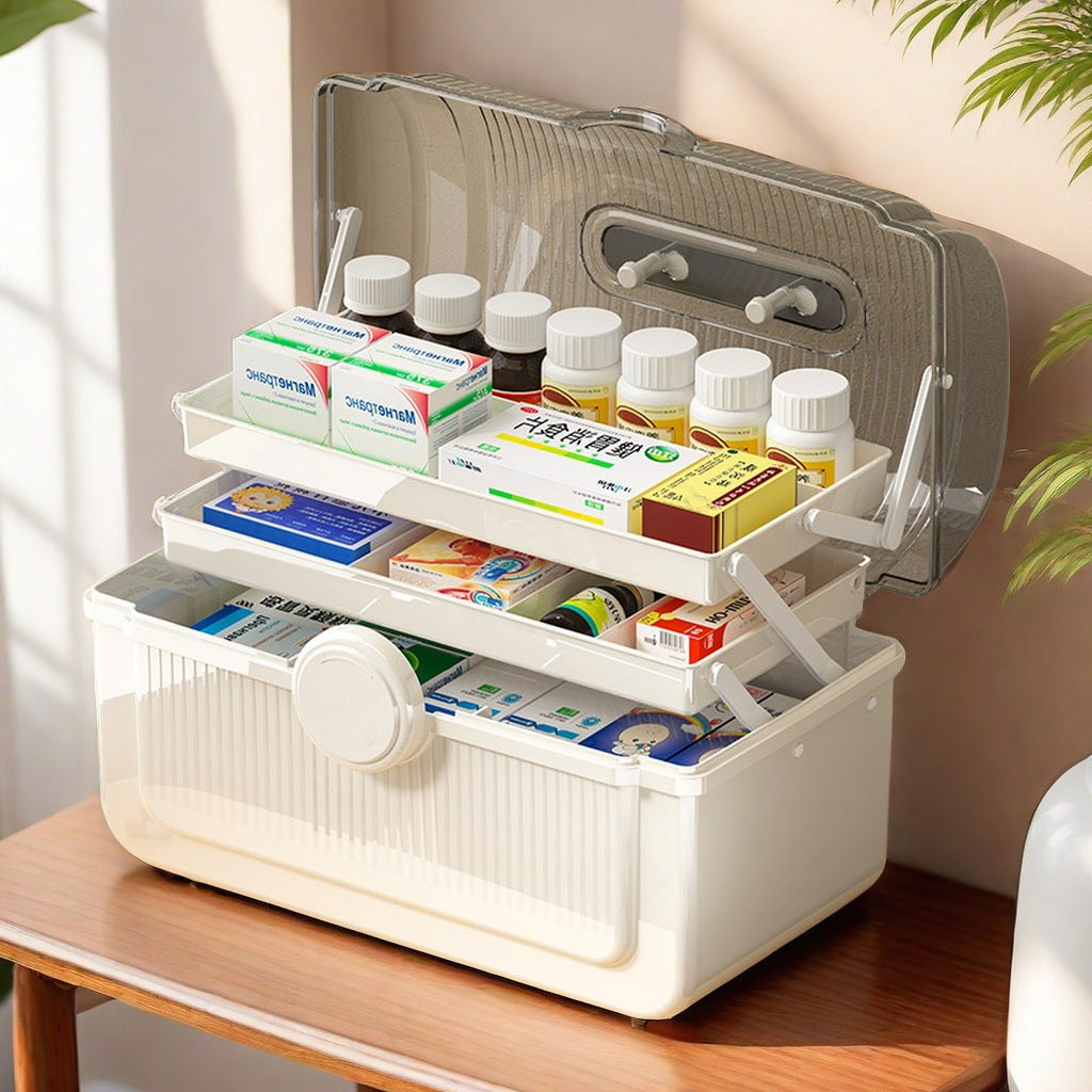 Medicine box storage box household portable multi-layer medical box home version medicine box large capacity transparent medicine storage box