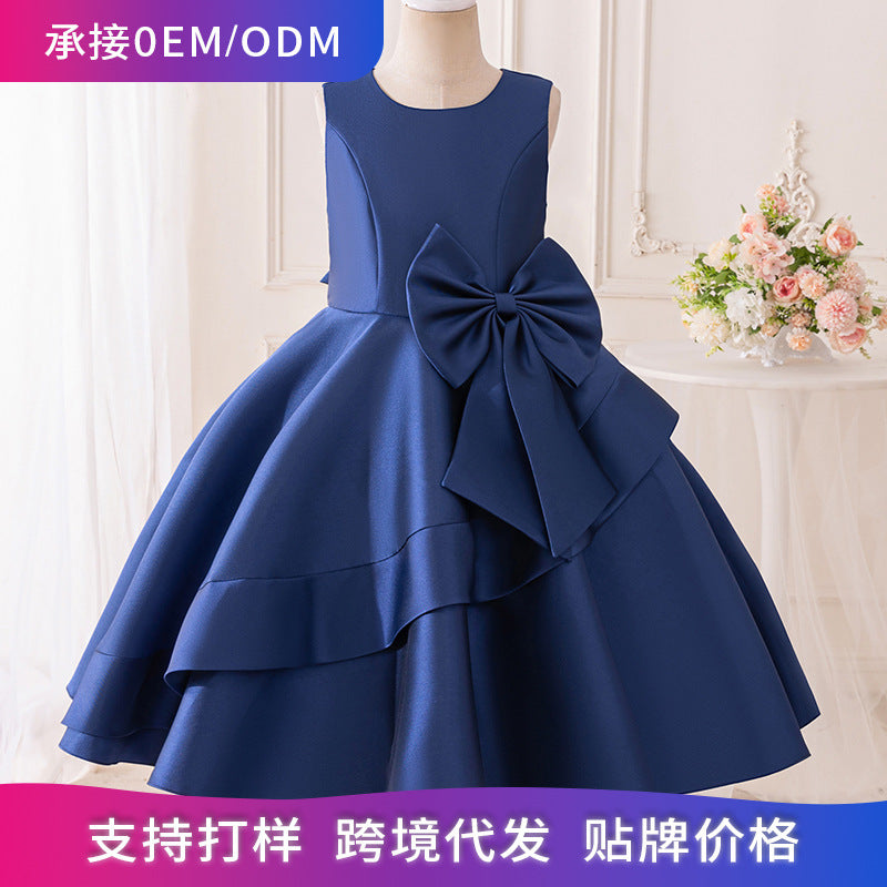 European and american cross-border oem girls' dresses  new collection - little girl princess dress, children's piano recital outfit