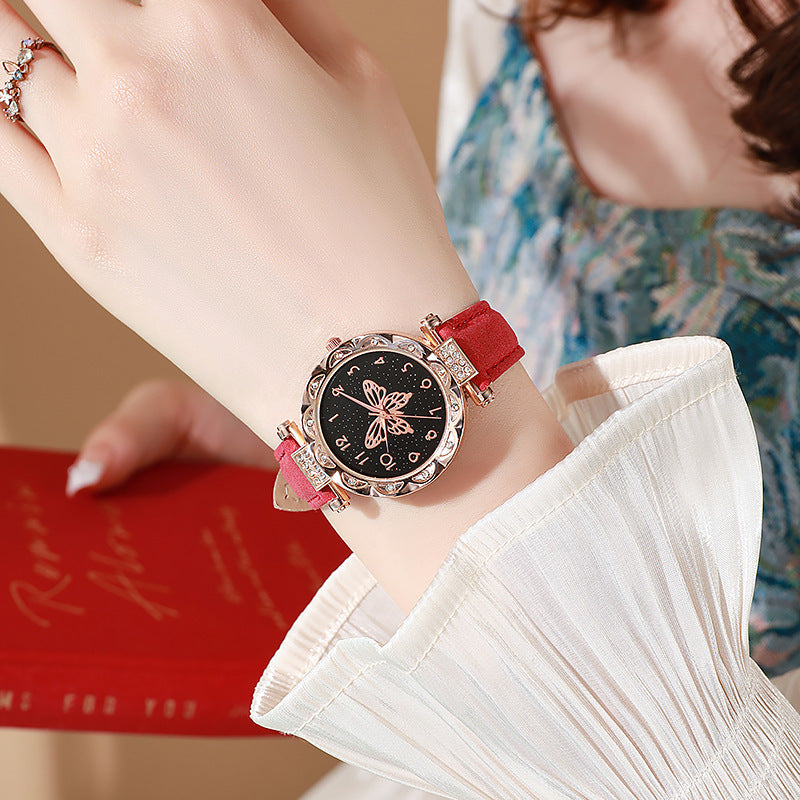 Wholesale direct sales: new fashionable women's watches for cross-border e-commerce - stylish, minimalist butterfly quartz watches