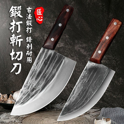 Striped fish-killing household knife, fish-killing forged chopping dual-purpose knife, household kitchen knife, stainless steel hotel commercial chef's knife