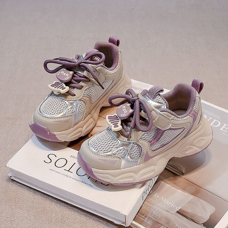 Boys' spring  new mesh sneakers: lightweight, soft-soled athletic shoes for older kids and teens - korean style chunky sneakers