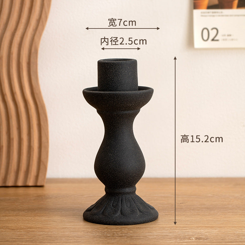 Nordic antique candle holder ceramic ornament simple home decoration festival desktop scented candle pedestal decoration props