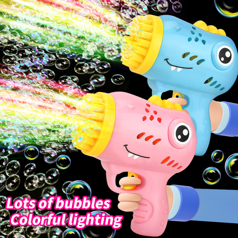 hot product 36-hole dinosaur bubble machine handheld electric bubble gun gatling bubble blowing kids toys wholesale