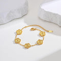 hot-selling stainless steel trendy minimalist lucky clover bracelet jewelry wholesale