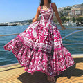 cross-border e-commerce women's fashion: european and american summer new arrivals - bohemian style fashionable printed halter dress