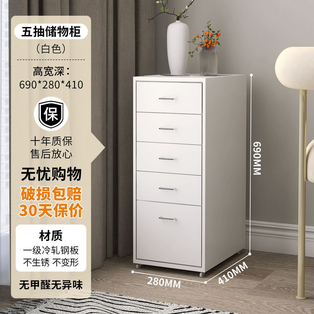 Wrought iron storage cabinet - multi-tier drawer unit for living room, bedroom, and girls' room - cute and practical floor-standing combination storage cabinet