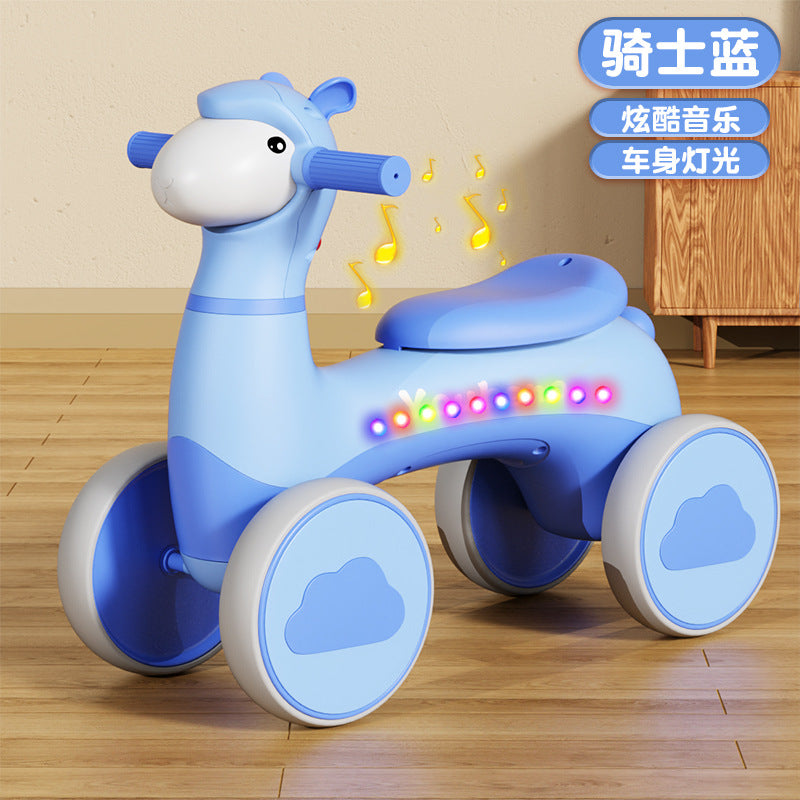 New product children's baby scooter balance car music light children's scooter four-wheel balance car manufacturer