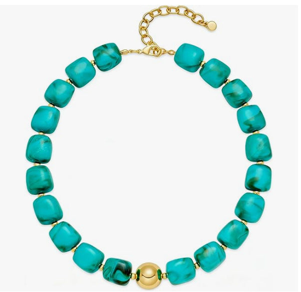 new arrival acrylic resin necklace jelly colorful statement choker women's summer beach jewelry amazon