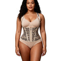 [leopard print yellow] zipper tight slimming waist shaping tops tummy shaping latex vest corset