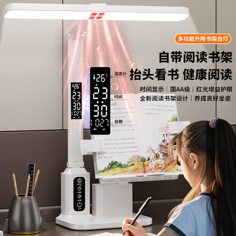 Writing board eye protection study clock desk lamp led college student dormitory kids eye protection bookshelf reading lamp