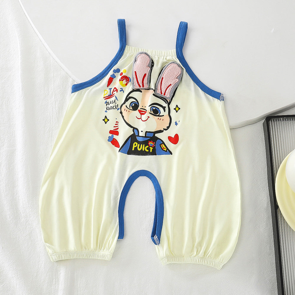 Comfortable and breathable baby romper - summer newborn outfit with open crotch - adorable crawling suit for summer